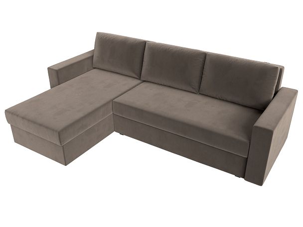 Угловой диван Траумберг Лайт левый (полностью велюр коричневый) - Вид 5