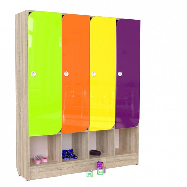 Шкаф детский 4-секционный с нишей под обувь ШЛД-032 - Вид 1