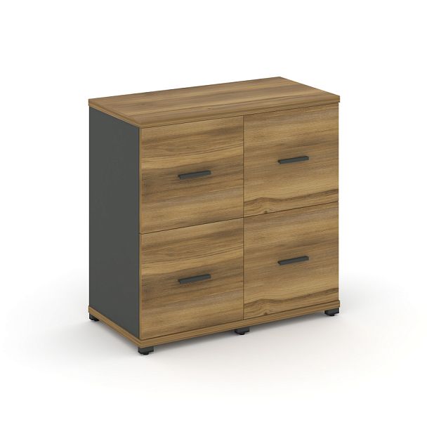 Concept Шкаф 2 узкие секции, 2 ниши CN.STU-222 A Сандал Янтарный/Антрацит/Металл Антрацит 836*420*818 - Вид 1