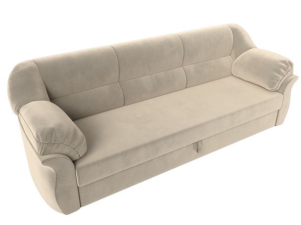 Диван прямой Карнелла (полностью микровельвет бежевый) - Вид 5