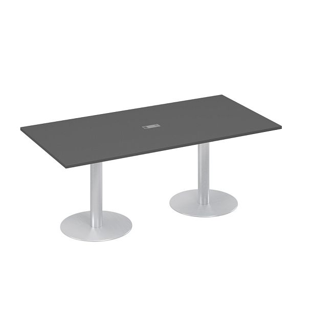 Стол 200 переговорный на колоннах A4 А4 ХР 123 антрацит премиум - Вид 1