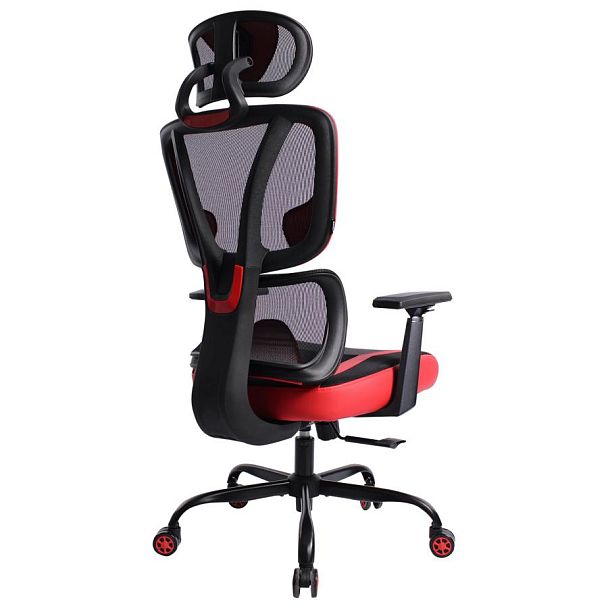 Кресло BRABIX PREMIUM "Toxin GM-520", синхромеханизм, экокожа/сетка/ткань, черное/красное, 532950 - Вид 4