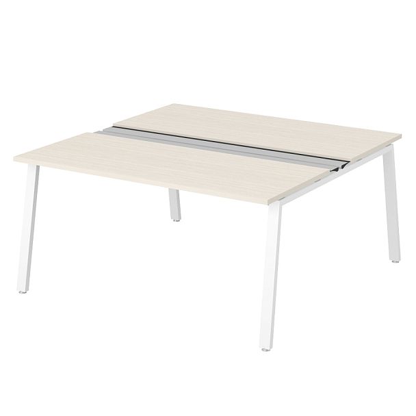 Рабочая станция на металлокаркасе с щетками "Столы для персонала"  ПК-ТНП-СР160Х160Н2/МКА/БЭ/КК-В2-876 дуб альпийский - Вид 1