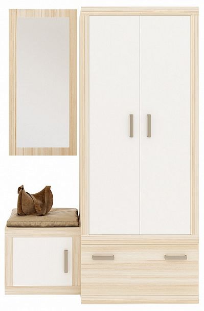 Стенка для прихожей Toivo ТОЙ-ПР 3 Карамель/Белый - Вид 1