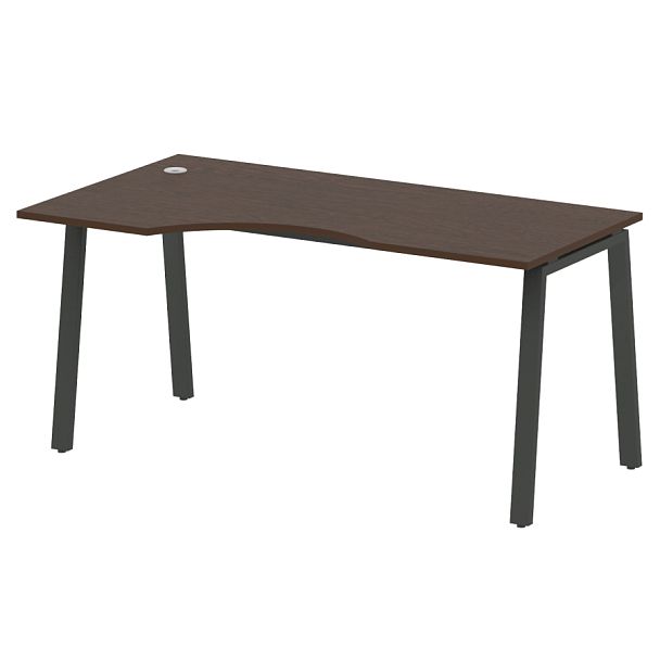 Metal System Стол криволинейный левый на А-образном м/к БА.СА-1 (L) Венге/Антрацит металл 1600*900*750 - Вид 1