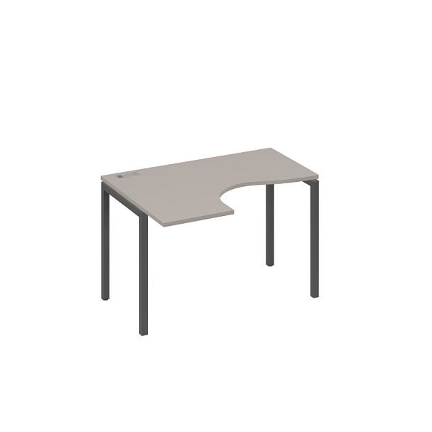 Стол эргономичный левый "Классика" на металлокаркасе DUE A4 А4 Б2 031 БП мокко премиум / металлокаркас антрацит - Вид 1