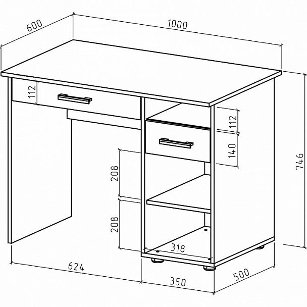 Стол письменный Остин-1Я - Вид 2