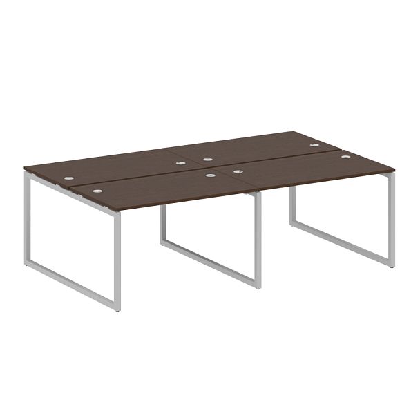 Metal System Quattro Р. ст. на 4 раб. места на О-образном м/к 40БО.СМ-4.2 Венге/Серый металл 2400*1475*750 - Вид 1