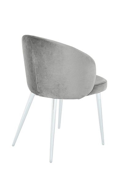 Стул Mont Blanc, бархат серый 02 / белый конус - Вид 4