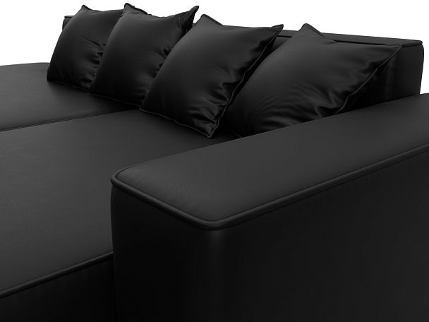 Диван угловой Лига-065 угол правый Экокожа черный - Вид 4
