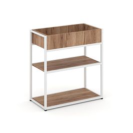 Rift Стеллаж Металл Антрацитический низкий приставной RF.STM-011 Дуб Табак/Металл Белый 596*350*750 - Фото предпросмотра