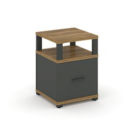 Concept Тумба приставная 1 распаш. фасад с надставкой CN.TUP-006 W Сандал Янтарный/Антрацит/Металл Антрацит 420*420*750 - Фото предпросмотра