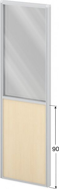 Модуль комбинированный "Мобильные офисные перегородки «Логика»" ПК-ЛГ-МДК200х60/90С/Д-В1-466 клен - Вид 1