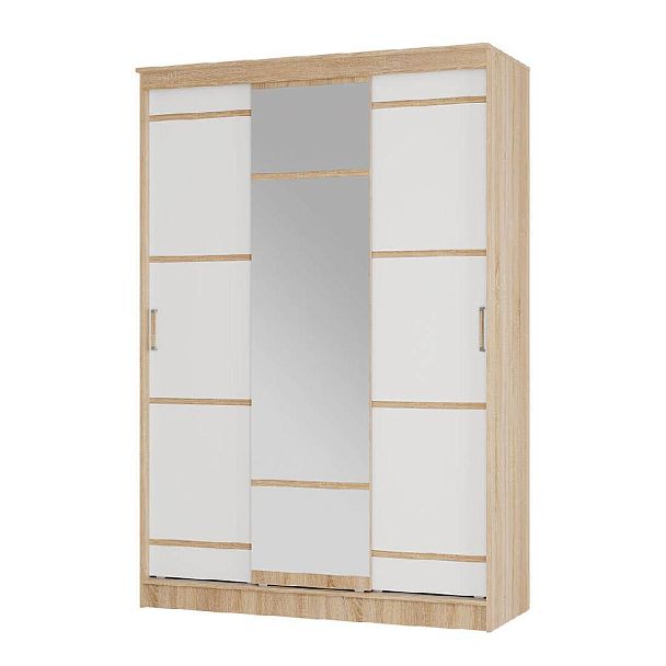"Сакура" шкаф-купе 1,5м (1500х2216х610) дуб сонома/белый - Вид 1