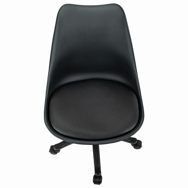 Кресло стул BRABIX "Eames MG-310 PL", пластик черный, экокожа черная, 532927 - Вид 8