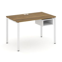 Concept Стол рабочий с подвесной тумбой с 1 открытой нишей CN.SP-102 Сандал Янтарный/Белый Бриллиант/Металл Белый 1180*720*750 - Фото предпросмотра