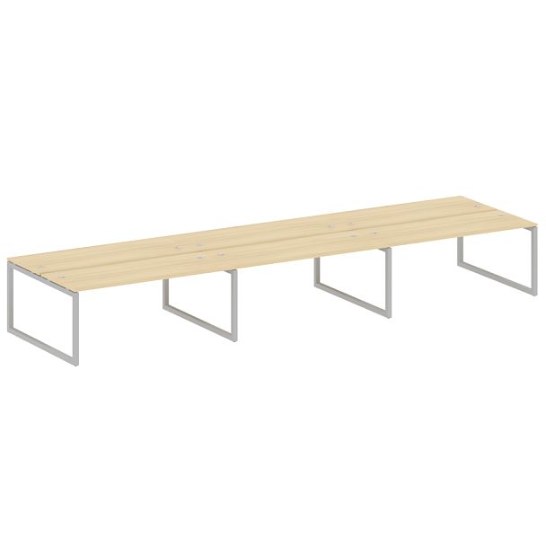 Metal System Quattro Р. ст. на 6 раб. места на О-образном м/к 50БО.СМ-6.5 Акация/Серый металл 5400*1475*750 - Вид 1