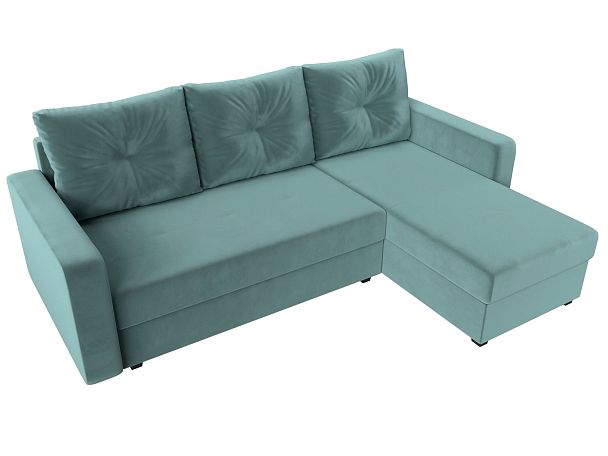 Диван угловой Ливерпуль Лайт правый угол Велюр бирюзовый - Вид 5