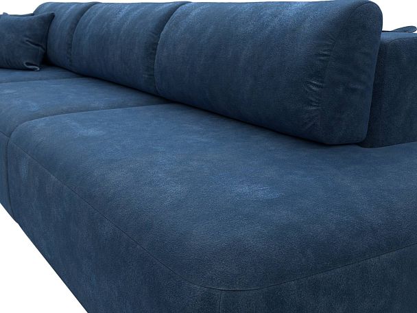 Диван прямой Лига-036 НПБ Модерн Лонг подлокотник слева Велюр синий - Вид 4