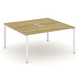 Concept Рабочая станция на 2 места CN.DRS-004 Дуб Винченцо/Металл Белый 1580*1480*750 - Фото предпросмотра