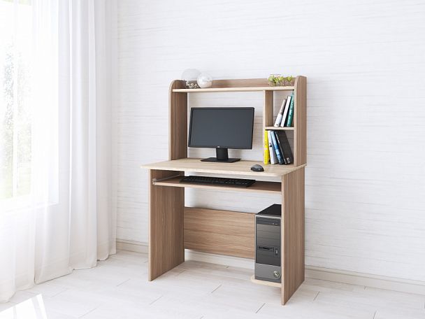 Стол компьютерный Грета-2 (1300х900х600) ясень шимо/дуб сонома - Вид 1