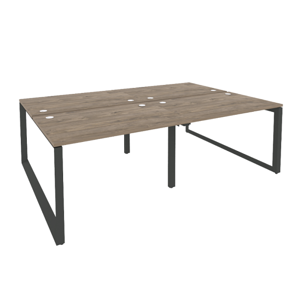 Onix Рабочая станция на О-образном м/к O.MO-D.RS-4.2.8 Тиквуд темный/Антрацит металл 2360*1635*750 - Вид 1