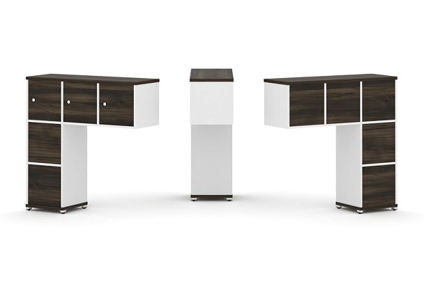 Concept Надставка низкая CN.ONN-005 Дуб Мали/Белый Бриллиант/Металл Белый 1099*365*1130 - Вид 1