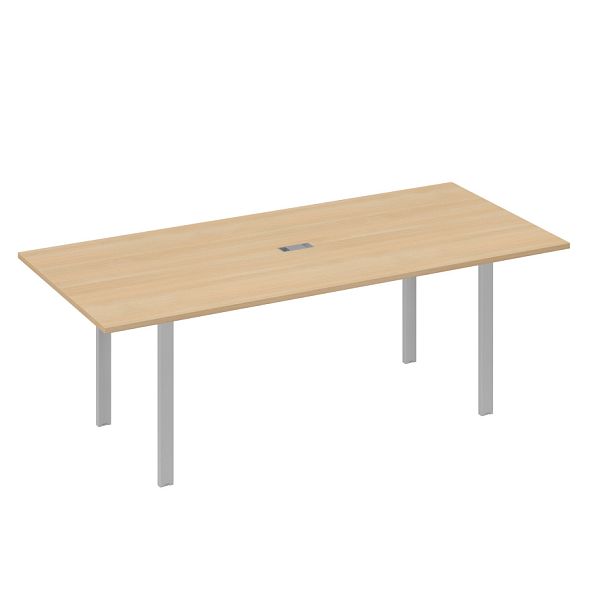 Стол 220 для переговорной каркасе UNO A4 А4 Б1 124 БП натуральный дуб / металлокаркас серый - Вид 1