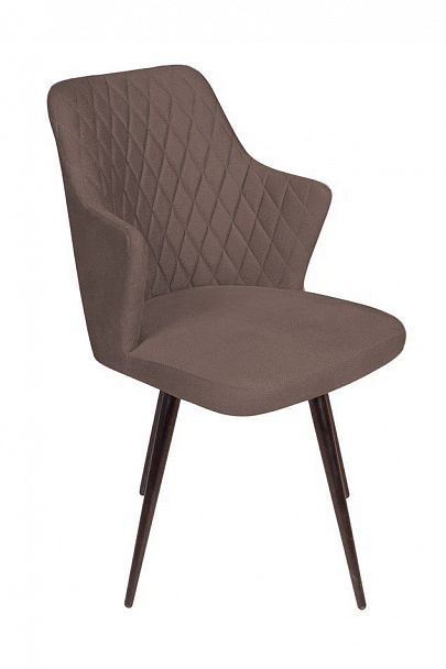 Стул поворотный на 90 градусов, функция возврата, антишум Hunt ромб, бархат антрацит 14 / чёрный конус - Вид 1