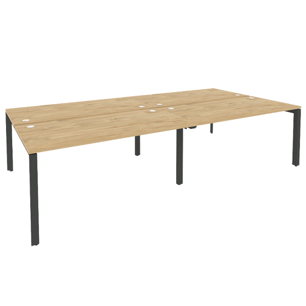 Onix Рабочая станция на П-образном м/к O.MP-D.RS-4.4.8 Тиквуд светлый/Антрацит металл 3160*1635*750 - Вид 1