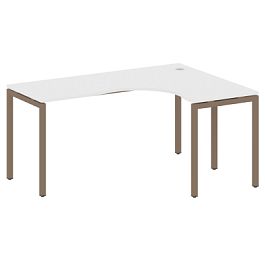 Metal System Quattro Стол криволинейный правый на П-образном м/к 40БП.СА-4 (R) Белый/Мокко металл 1600*1200*750 - Фото предпросмотра