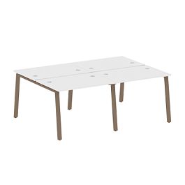 Metal System Р. ст. на 4 раб. места на А-образном м/к БА.СМ-4.1 Белый/Мокко металл 2000*1475*750 - Фото предпросмотра