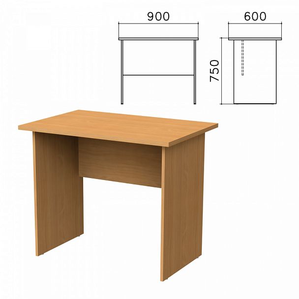 Стол письменный "Монолит", 900х600х750 мм, цвет бук бавария, СМ19.1 - Вид 1