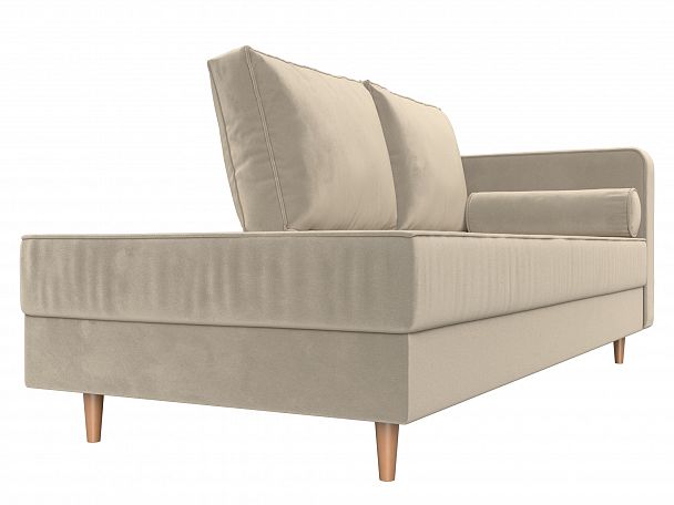 Кушетка Прайм правый (полностью микровельвет бежевый) - Вид 3