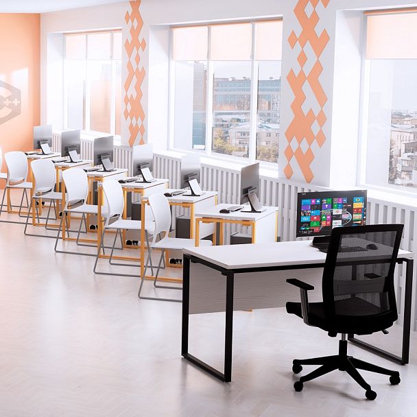 Стул пластиковый Dapper оранжевый, стопируемый - Вид 3