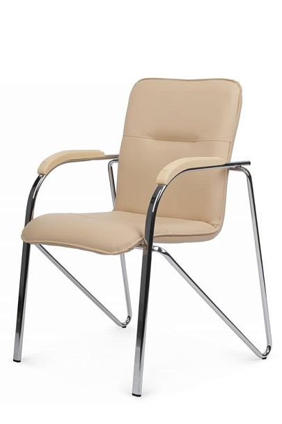 Стул Самба с пластиковыми подлокотниками SMB-03H Хром гальв. Бежевый - Вид 7