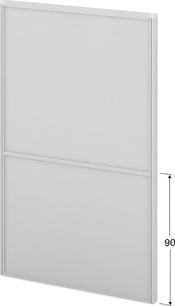 Модуль комбинированный "Мобильные офисные перегородки «Логика»"  ПК-ЛГ-МДК200х120/90Д/Д-В1-19 серый - Вид 1