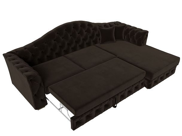 Диван угловой Артис правый угол Микровельвет коричневый - Вид 7