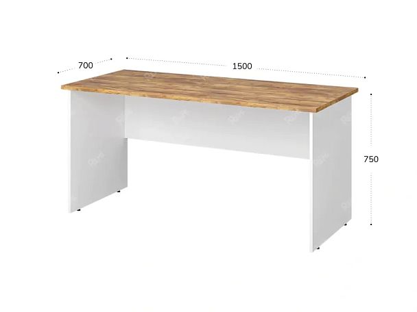 TANDEM RTD027-150-SH Стол прямоугольный ун-й 1500х700х750 Таксония шоколадная/Белый - Вид 2