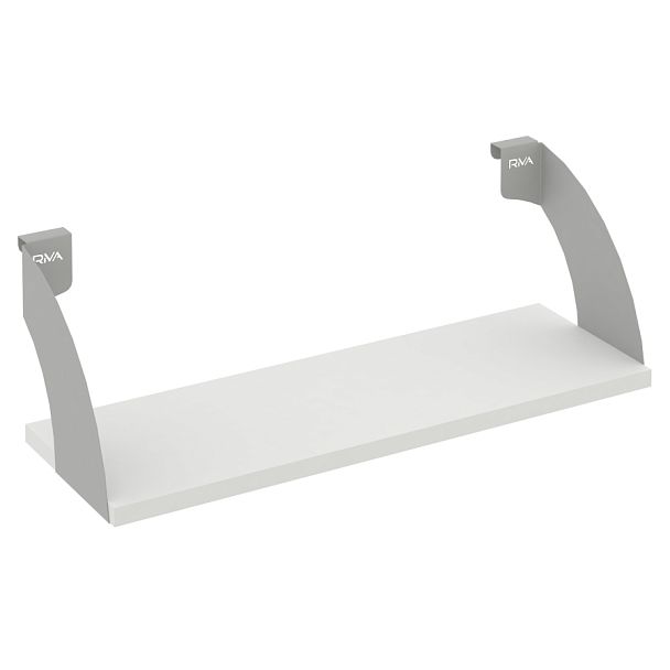 Навесные полки. Кронштейны+ЛДСП полка 600мм MAN-41-6 Белый бриллиант/Серый металл 600*220*200 - Вид 1