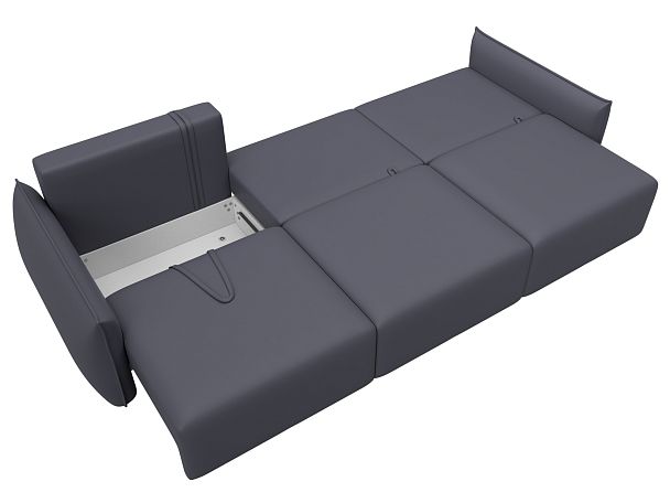 Диван прямой Лига-051 НПБ Лонг Экокожа серый - Вид 9
