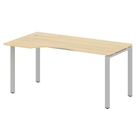 Metal System Стол криволинейный левый на П-образном м/к БП.СА-1 (L) Акация/Серый металл 1600*900*750 - Фото предпросмотра