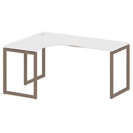 Metal System Quattro Стол криволинейный левый на О-образном м/к 40БО.СА-4 (L) Белый/Мокко металл 1600*1200*750 - Фото предпросмотра