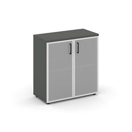 Стайл Проджект Шкаф низкий широкий SN.STS.E-303 Антрацит/Сатин/Черный Ручки 796*400*833 - Фото предпросмотра