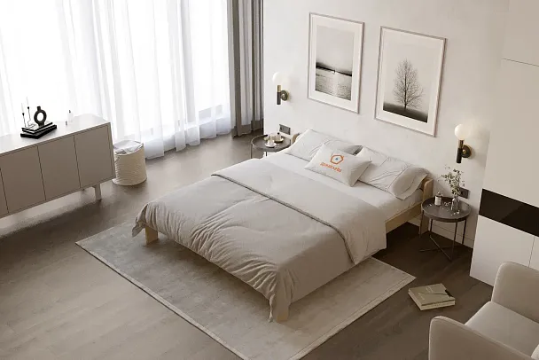 Кровать деревянная Маруся 1600х2000, сосна, цвет натуральный - Вид 3