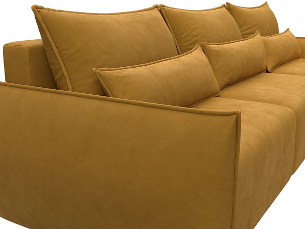 Диван угловой Лига-051 НПБ Лонг угол универсальный Велюр желтый - Вид 4