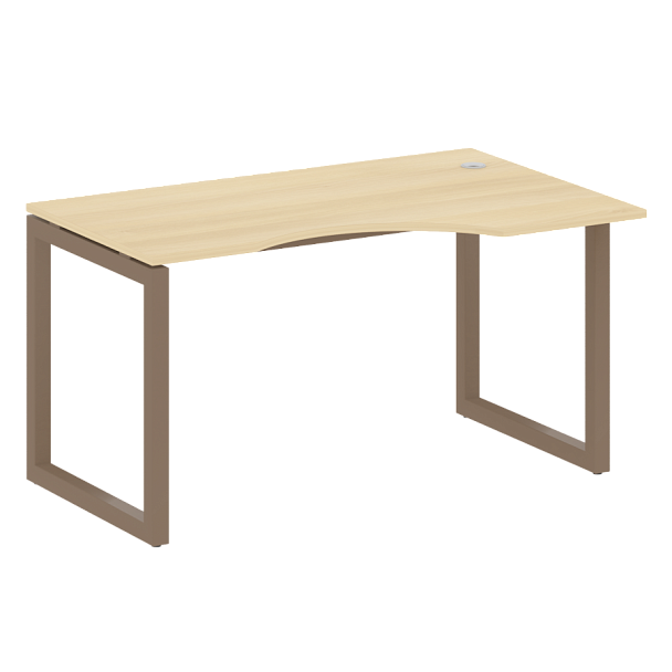 Metal System Quattro Стол криволинейный правый на О-образном м/к 50БО.СА-2 (R) Акация/Мокко металл 1400*900*750 - Вид 1