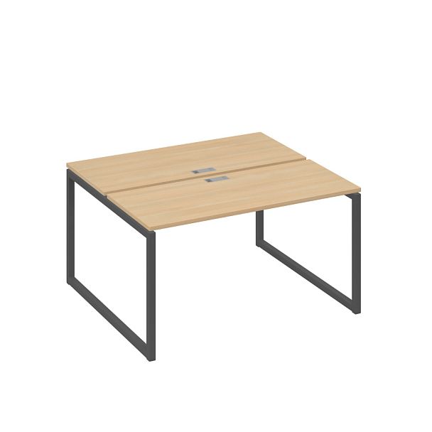 Станция (2х140) офисная с металлокаркасом QUATTRO A4 А4 Б4 171 БП натуральный дуб / металлокаркас антрацит - Вид 1