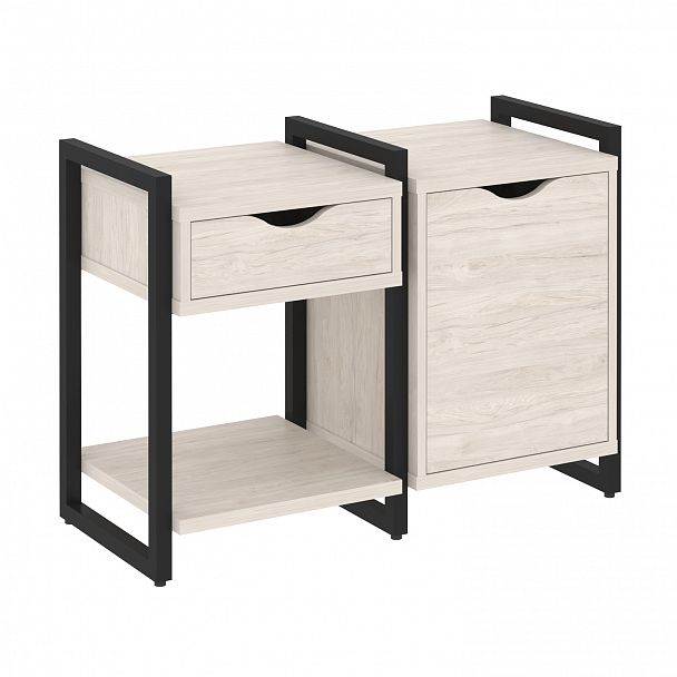 Тумба на опорах наборная "Loft" VR.L-TN-3.O денвер светлый/черный - Вид 1