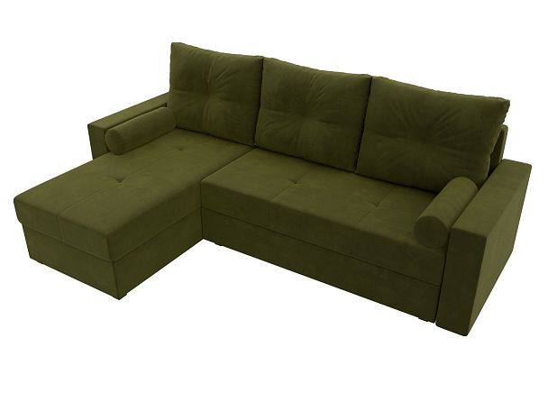 Диван угловой Верона Лайт угол левый (полностью вмикровельвет зеленый) - Вид 5